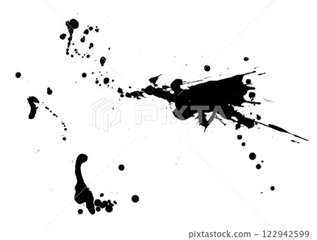 Blood paste, ink material, splash, spilling, illustration set 122942599