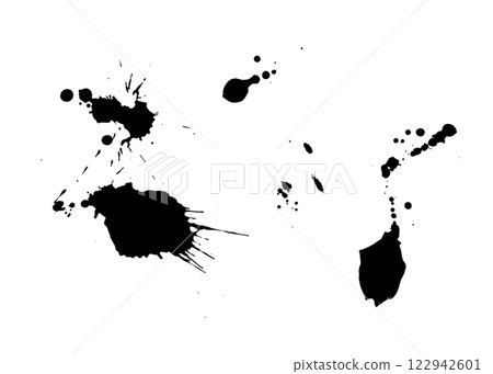 Blood paste, ink material, splash, spilling, illustration set Blood paste, ink material, splash, spilling, illustration set 122942601