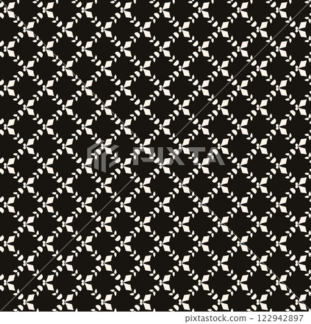 Vector geometric floral pattern. Ornamental seamless texture in traditional ethnic style. Abstract monochrome ornament with flower shapes. Vector geometric floral pattern. Ornamental seamless texture in traditional ethnic style. Abstract monochrome ornament with flower shapes. 122942897