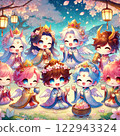 Cute gods who love cherry blossom viewing AI images 122943324