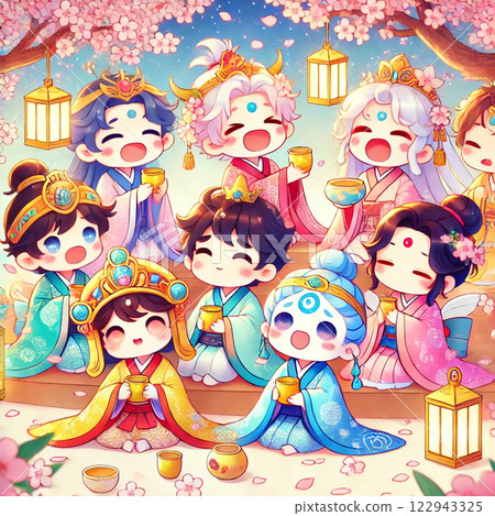Cute gods who love cherry blossom viewing AI images 122943325