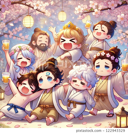 Cute gods who love cherry blossom viewing AI images Cute gods who love cherry blossom viewing AI images 122943329