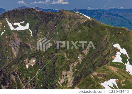 從萬太郎山眺望谷川山、小鹿澤之塔和止佛山 從萬太郎山眺望谷川山、小鹿澤之塔和止佛山 122943443