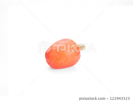 Fresh ripe cashew fruits isolated on white background 122943523