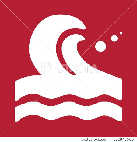 Warning Waves water, tourist Symbol Sign 122943569