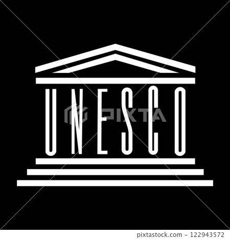 simple black Unesco Flag  122943572