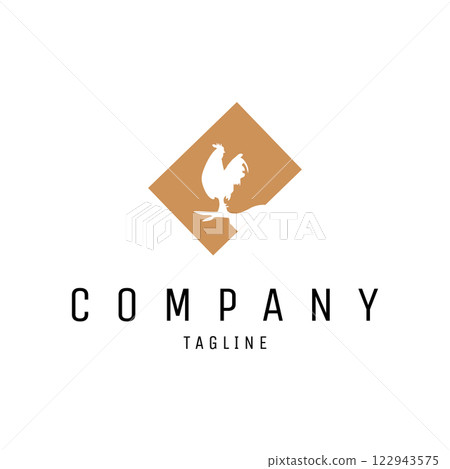 Chicken logo. isolated on white background, side view. best for logo design, badge, emblem, icon, sticker. available in eps 10 122943575