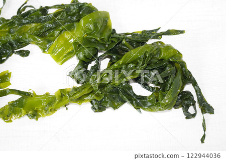 Fresh seaweed wakame. Japanese healthy food. 122944036