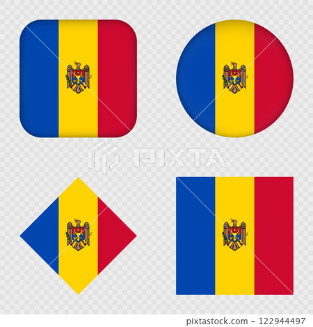 Moldova Flag Icons Pack. Vector illustration. 122944497