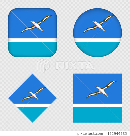 Midway Atoll Flag Icons Pack. Vector illustration. 122944583