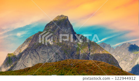 The beautiful nature of Norway. Lofoten Islands. Reine 122944912