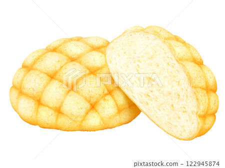 Crispy and fluffy melon bread, 1 and a half 122945874