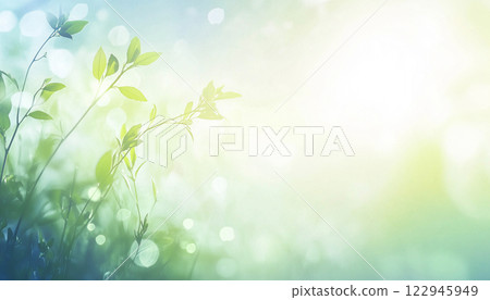 Spring Or Summer Nature Background With Grass and Sunlight Bokeh 122945949