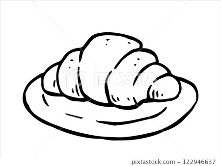 croissant, vector, bread 122946637
