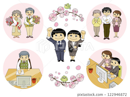 Retirement and new employee office illustration set 122946872