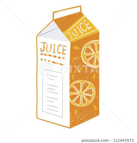 Orange juice in a paper pack 122947073