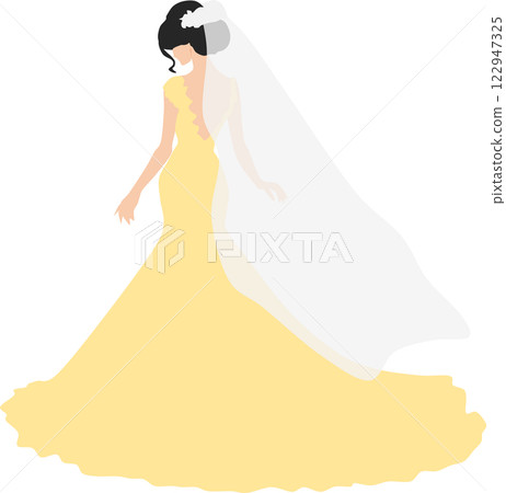 Illustration of a woman in a dress 122947325