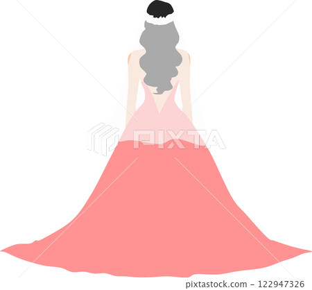穿著連身裙的女人的插圖 122947326