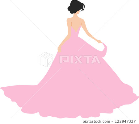 穿著連身裙的女人的插圖 122947327