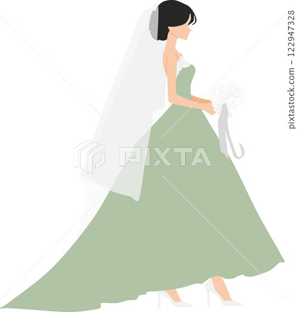 穿著連身裙的女人的插圖 122947328