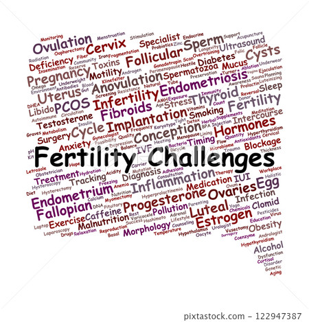 Fertility Challenges Word Cloud Fertility Challenges Word Cloud 122947387