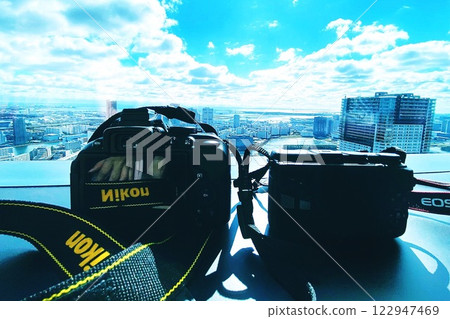 Cityscape and blue sky Cityscape and blue sky 122947469