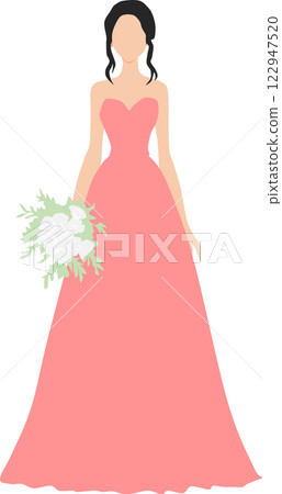 Illustration of a woman in a dress 122947520