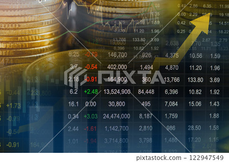 Stock market finance business, economy trend graph digital technology. Stock market finance business, economy trend graph digital technology. 122947549