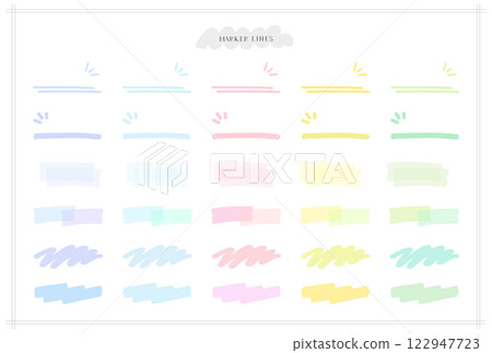 彩色線條標記樣式插畫素材集 122947723