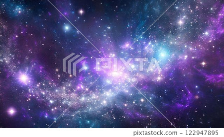 Sparkling space landscape 122947895