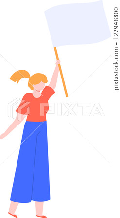 Young woman activist holding blank banner is marching in a protest for equal rights and social justice, fighting for freedom and human rights Young woman activist holding blank banner is marching in a protest for equal rights and social justice, fighting for freedom and human rights 122948800