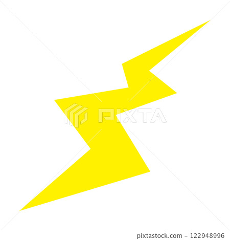 白色背景下閃電的簡單而平面的插圖 122948996