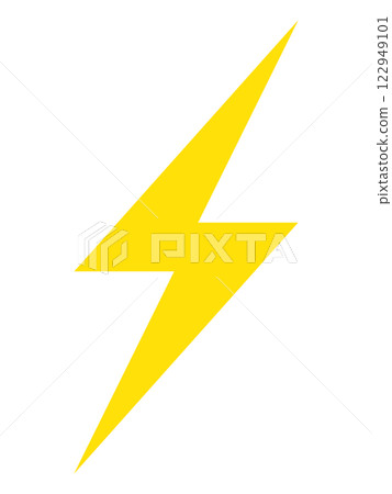 白色背景下閃電的簡單而平面的插圖 122949101