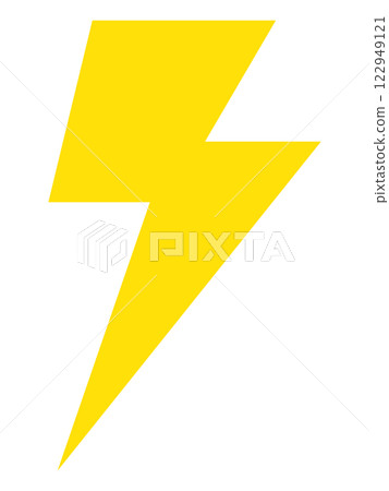 Simple and flat illustration of lightning on white background Simple and flat illustration of lightning on white background 122949121