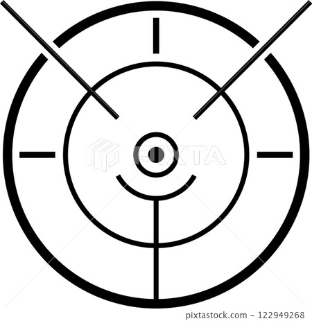 Sniper scope crosshair with target navigation, sniper weapon mark cursor, different focus military sight and focused eye shooting aims vector symbol Sniper scope crosshair with target navigation, sniper weapon mark cursor, different focus military sight and focused eye shooting aims vector symbol 122949268