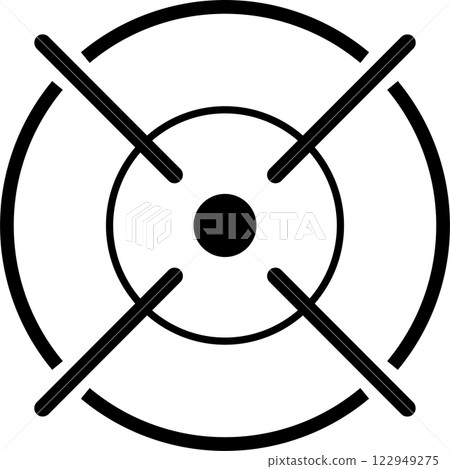 Sniper target aim pointer navigation cursor focusing different military sight and focused eye shooting aims vector symbol set aiming concept 122949275