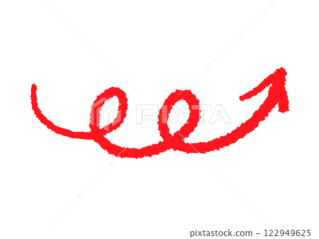 手寫旋轉箭頭向量紅色 122949625