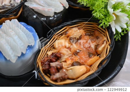 Korean seafood dish. Raw sea squirt sashimi 122949912