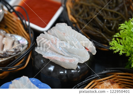 Korean seafood dish. raw fish Sashimi Korean seafood dish. raw fish Sashimi 122950401
