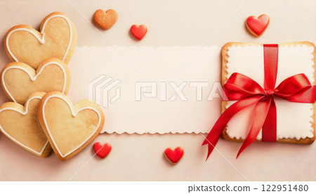 Heart Shaped Butter Cookies as the Perfect Sweet Gift for Valent 122951480