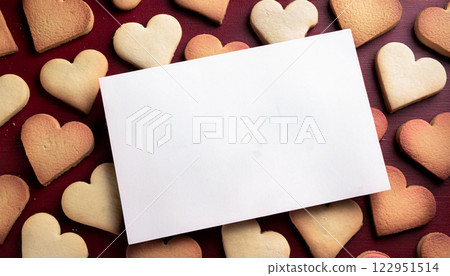 Homemade Heart Shaped Butter Cookies for Valentine's Day a Creat 122951514