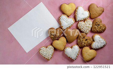 Delightfully Homemade Heart-Shaped Butter Cookies for Valentine. 122951521