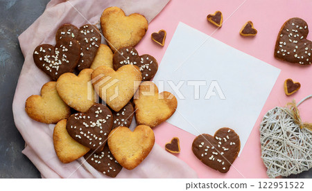 Delightful Homemade Heart-Shaped Butter Cookies Perfect for Vale 122951522