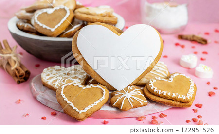 Delicious Homemade Heart-Shaped Butter Cookies Perfect for Valen 122951526