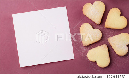 Create Adorable Homemade Butter Cookies Shaped Like Hearts Perfe 122951581