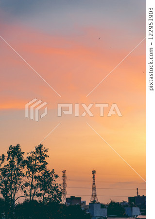 Binh An Church at Sunset with Blue and Pink Sky Creating a Peaceful Atmosphere Binh An Church at Sunset with Blue and Pink Sky Creating a Peaceful Atmosphere 122951903
