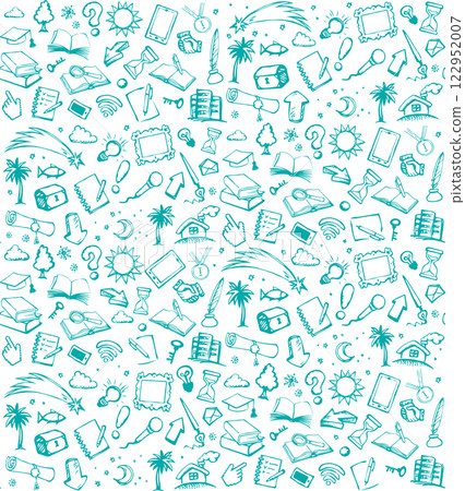 Vector background. Pattern of various icons 122952007