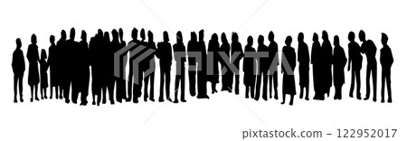 Vector drawing. Big people crowd 122952017