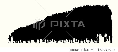 Vector drawing. Big people crowd Vector drawing. Big people crowd 122952018