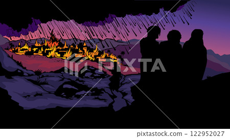 Vector drawing. Death of Pompeii Vector drawing. Death of Pompeii 122952027